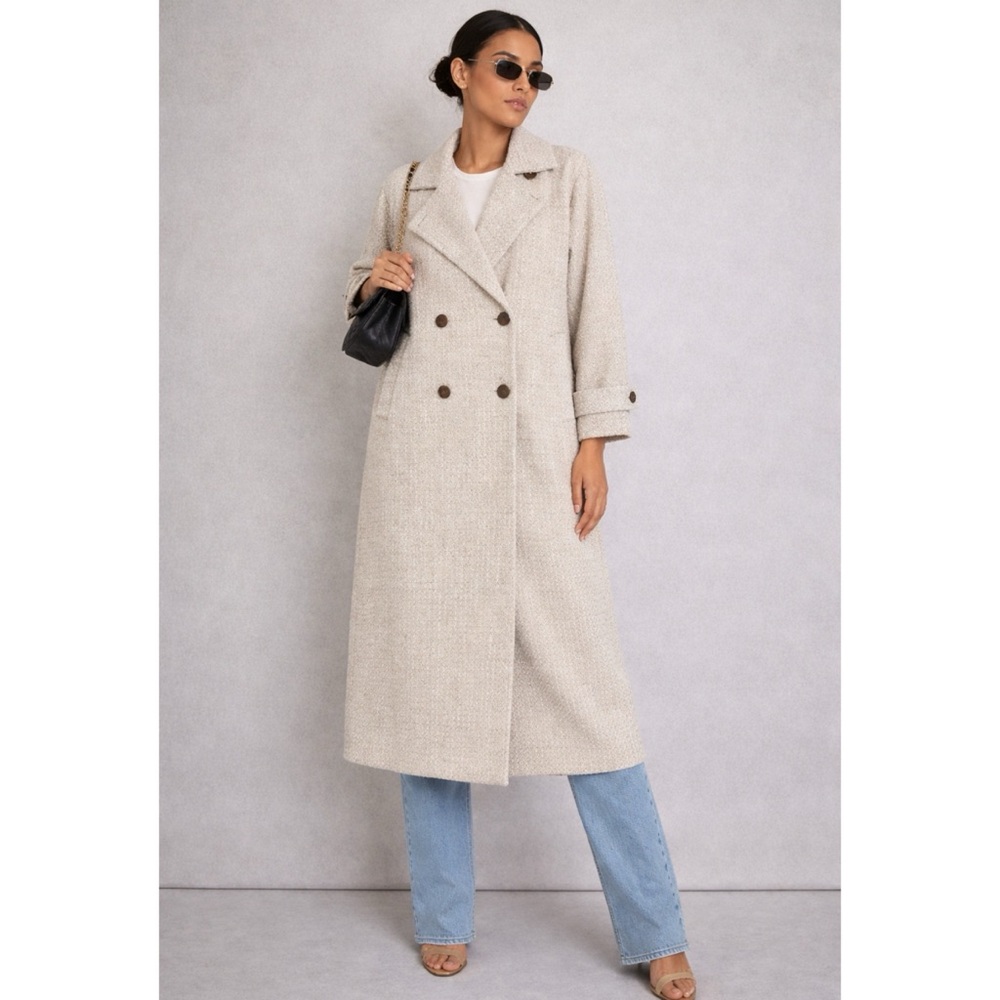 Universal Thread Cream Cocoon Coat XL NWT Double Breasted Oatmeal Overcoat